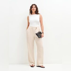 Reformation Oliver Pant Ivory White Lyocell Tencel Trousers Size 0